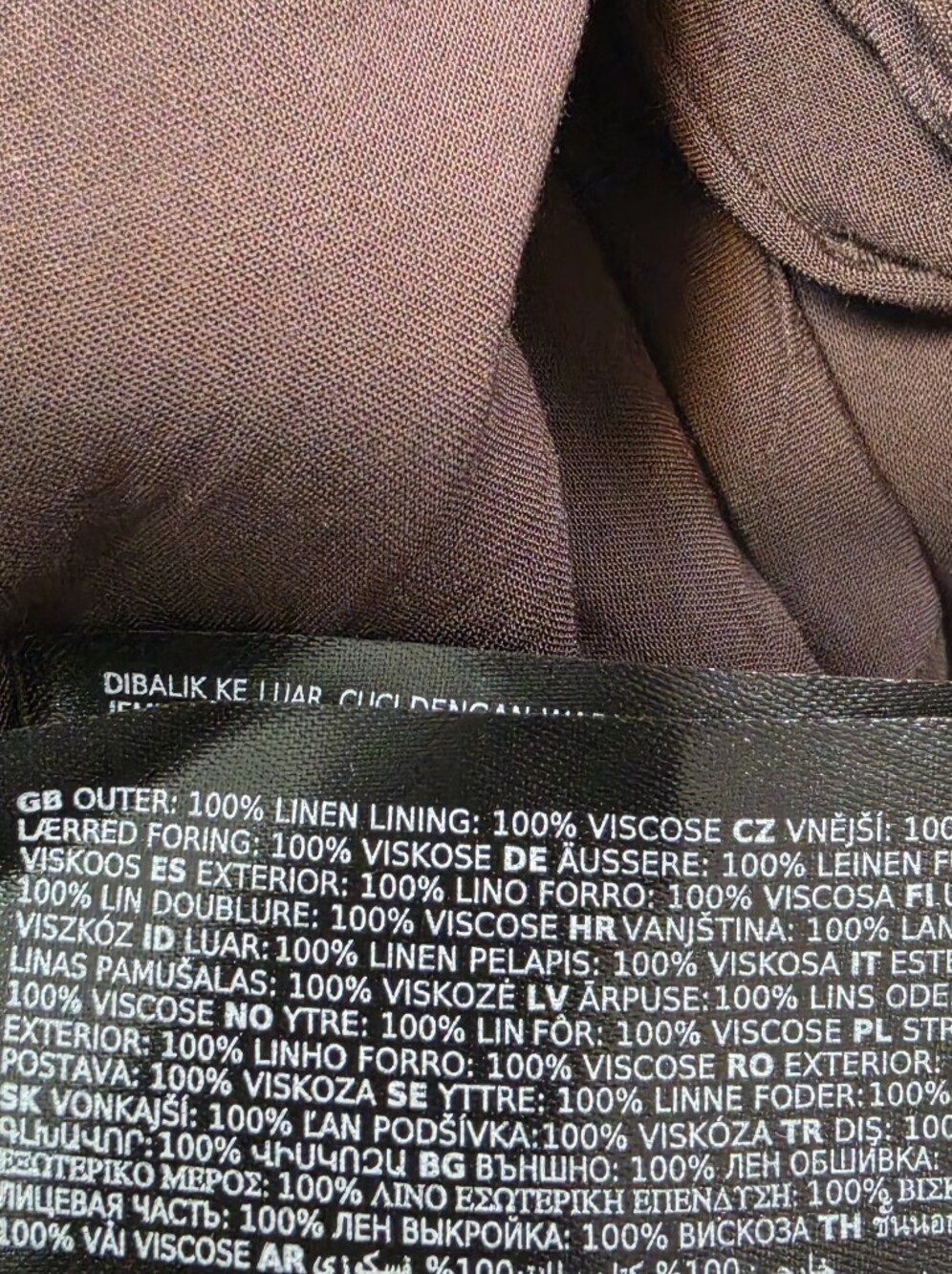 Ever New 100% Linen Dark Chocolate Brown Cross-Back Maxi Dress - Picture 10 of 11